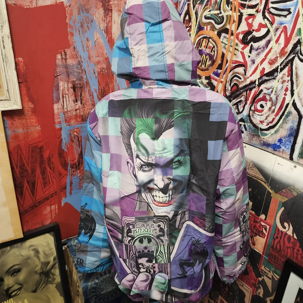 DC Comics Joker Vs Batman Checkered Windbreaker - Picture 3 of 16